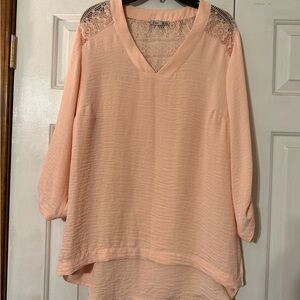 Dex Peach Lace Detail Blouse